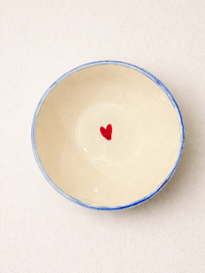 Пиала ручной работы НАДО ЖЕ с росписью «Сердечко», белая, керамика, 10 см