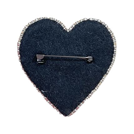 Брошь ручной работы «Heart», розовая, бисер, фото 3.