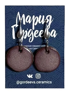 Серьги Мария Гордеева, керамика, лиловые