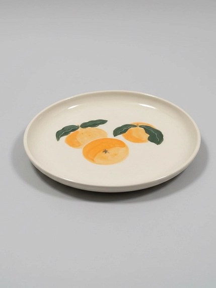 Тарелка ручной работы Йеллоускуп «Мандаринки», керамика, 15 см, фото 2.