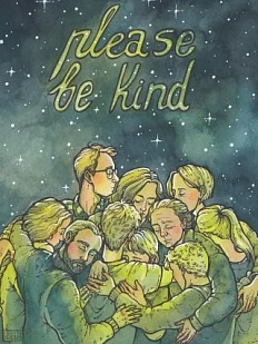 Открытка Зелёная лампочка «Please be kind», А6