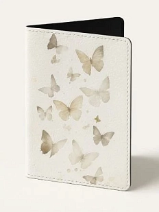 Обложка на паспорт DARI DARI «Бабочки на бежевом фоне», искусственная кожа