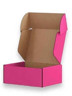 Подарочная коробка, 22 x 16 x 8 см, средняя, ярко-розовая