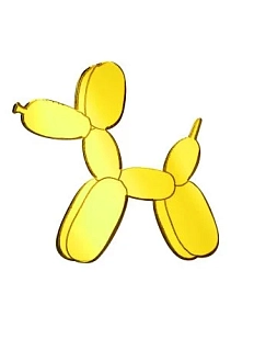 Брошь Monolama «Собака из воздушных шариков», жёлтая, оргстекло