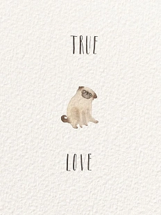 Открытка ЙЕТТИ «True love», белая, А6