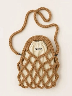 Авоська вязаная ручной работы, коричневая