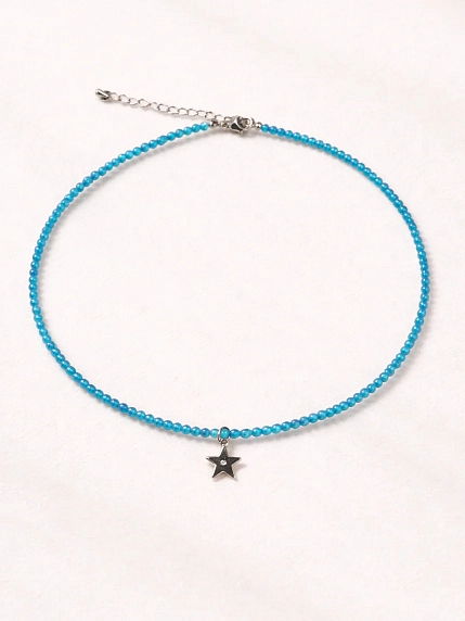 Чокер Мигетт «Звёздочка» из голубого циркона с подвеской, фото 2.