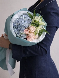 Голубой букет мини