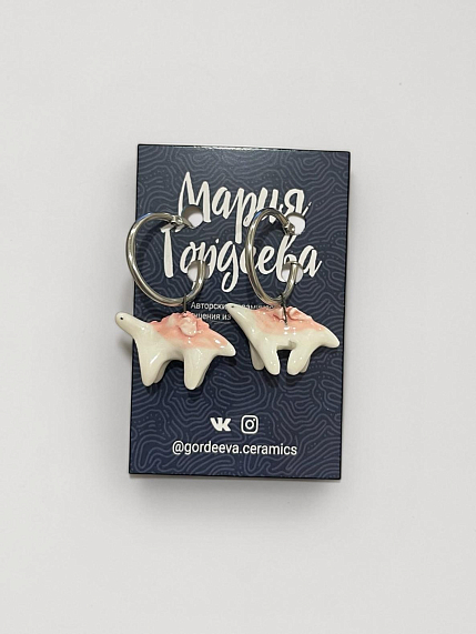 Серьги «Динозаврики», керамика, фото 1.