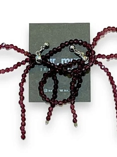 Серьги Бур.Мур «Бантики», латунь, синтетическая шпинель, коричневые