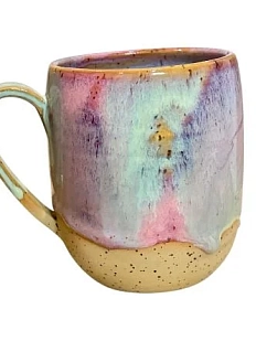 Кружка ручной работы «Северное сияние», бирюзовая, керамика, 450 мл