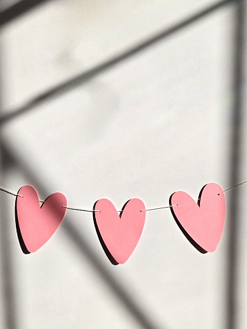 Гирлянда Адастра «Сердечки», розовая, картон, 240 г/м², фото 4.