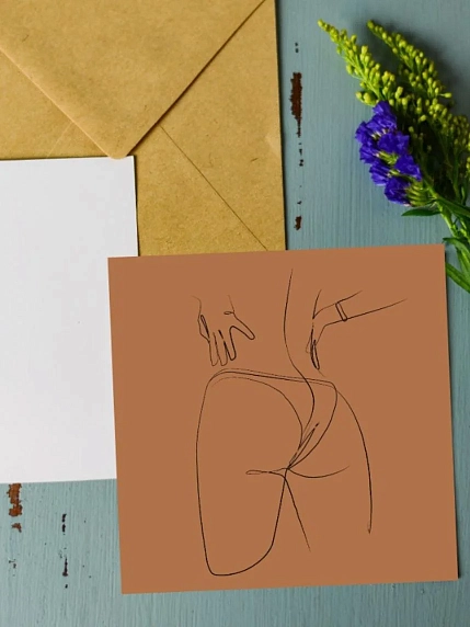 Нюдовая открытка DARI DARI №3, квадратная, фото 1.