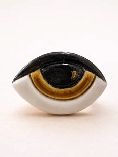 Кольцо ручной работы КерамЕлКа «Глаз коричневый», керамика