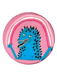 Закатной значок «Ящер с радугой», металл 35 мм