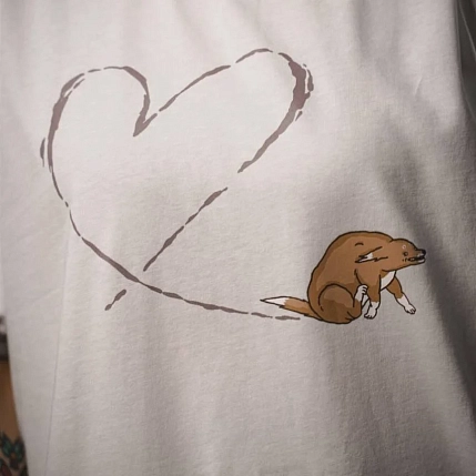 Футболка ШКЯ x Barking store «С любовью», L муж., серый, фото 6.