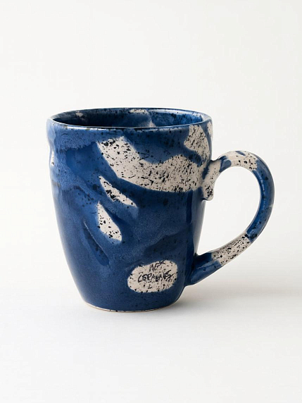 Кружка ручной работы NF ceramics «Когда мне грустно, я колдую», синяя, керамика, 400 мл, фото 2.