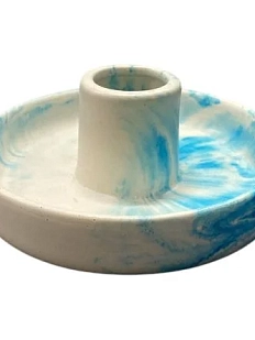 Подсвечник круглый, голубой