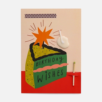 Открытка-свечка «Birthday wishes», Вьюнчик, А6, фото 1.