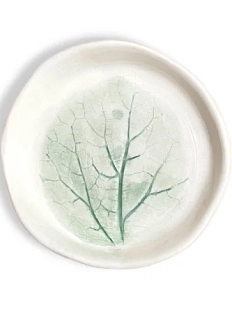 Блюдце для украшений ручной работы «Листочек», полуфарфор, 7 см