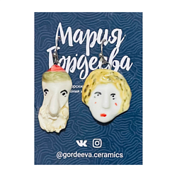Серьги «Лица №2», керамика