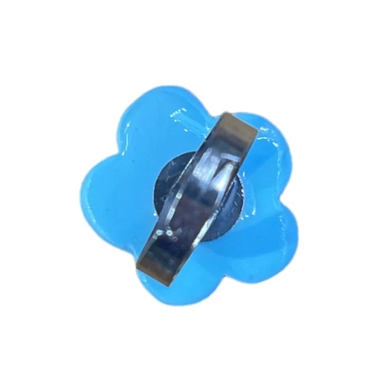 Кольцо Радость Рядом «Синий цветок», незамкнутое, полимерная глина, фото 3.