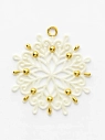 Игрушка новогодняя Фарфор Булыгина Bulygin «Снежинка», бело-золотистая, превью фото 4