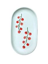 Блюдце ручной работы «Помидорки черри», керамика, 17 см