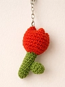 Вязаный брелок Цилинская «Тюльпан», красный, 7 см, превью фото 2