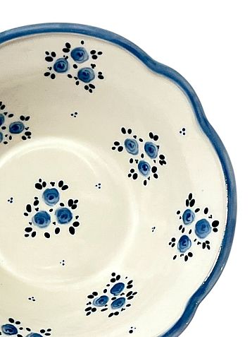 Пиала ручной работы Slowday Ceramics «Голубые розочки», полуфарфор, 17 см, фото 2.