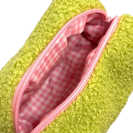 Косметичка ручной работы АМИ (Ami lé sac) «Grand», зелёный барашек, фото 3.