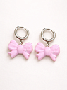 Серьги-конго Радость Рядом «Бантики», розовые, полимерная глина, превью фото 1