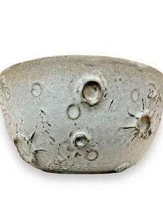 Миска ручной работы «Луна», серо-бежевая, керамика