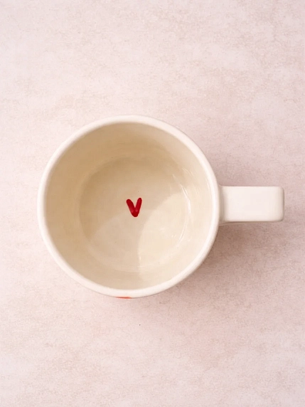 Кружка ручной работы РУКИ В ГЛИНЕ «More amor por favor», керамика, 350 мл, фото 2.