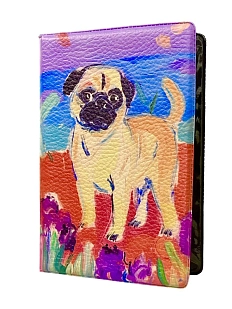Обложка на паспорт DARI DARI с собакой «Мопс», искусственная кожа