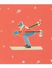 Металлический значок «Лыжник»