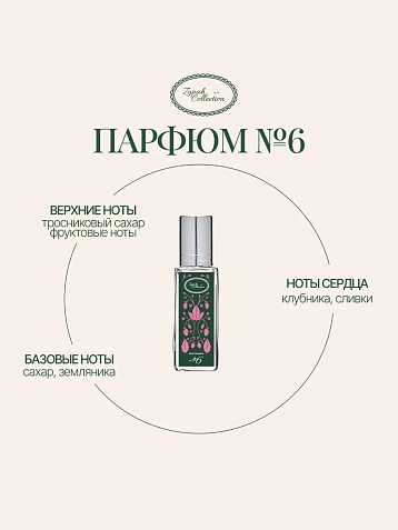 Масляные духи «№6 Земляника», 6 мл, фото 1.