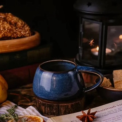 Кружка ручной работы Вулкан VELES «Небо Валинора», фарфор, 250 мл, фото 4.