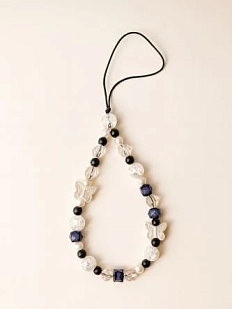 Подвеска на сумку/телефон ручной работы Джевс «Бабочки», тёмно-синяя