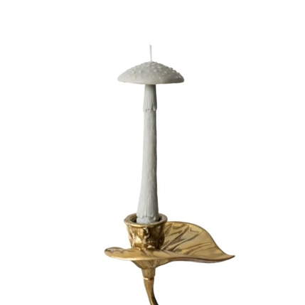 Свеча «Гриб Мухомор» серого цвета, фото 5.