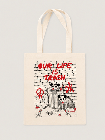 Сумка шоппер «Our life is trash», белый, фото 1.