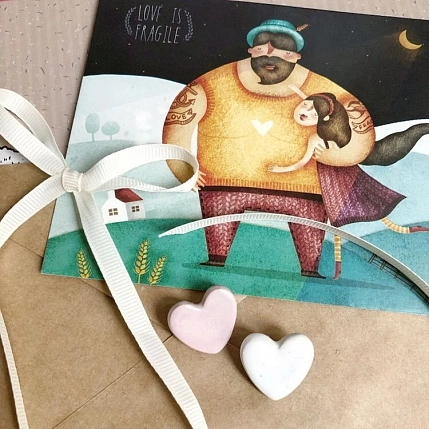 Брошь ручной работы Партала керамика «Сердце белое», белая, фото 3.