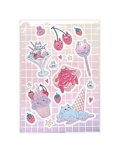 Стикерпак Валя Карнавалова «Сладкие котики», А5, 18 наклеек