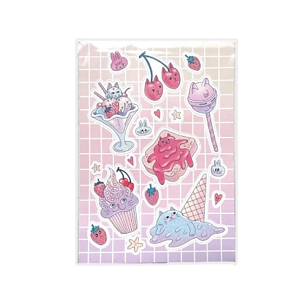 Стикерпак Валя Карнавалова «Сладкие котики», А5, 18 наклеек, фото 1.