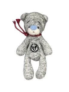 Брошь ручной работы Серый мишка, шерсть