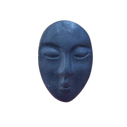 Кольцо ручной работы КерамЕлКа «Лицо», чёрное матовое, фарфор, фото 1.