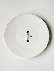 Тарелка ручной работы с фигуркой Чайка, полуфарфор, 18 см