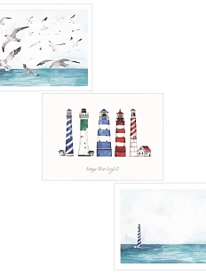 Набор открыток DARI DARI с маяками и морем №2, 3шт.
