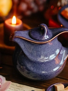 Заварочный чайник ручной работы Цветок Фригг VELES «Сумеречный Фангорн», фарфор, 700 мл