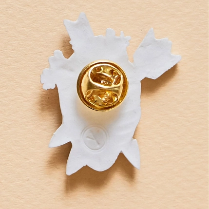 Брошь ручной работы Фарфор Булыгина «Разбитое сердце», бело-серебристая, фото 6.